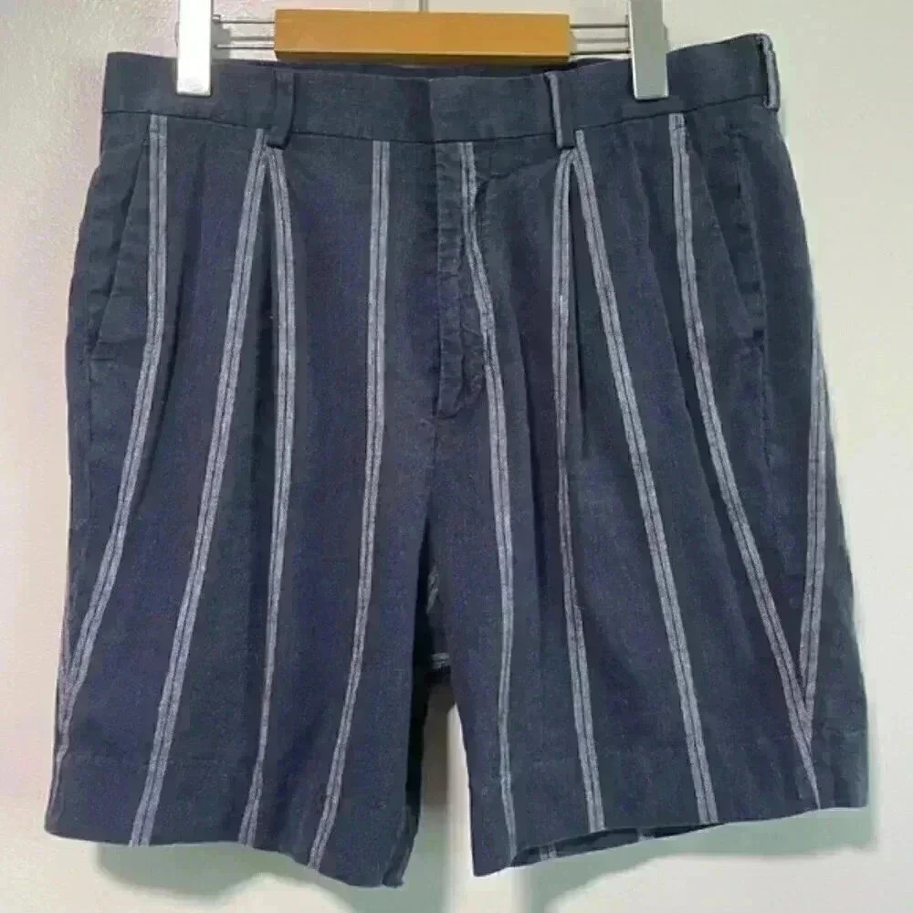 ASOS Men’s Navy Blue & White Striped Shorts